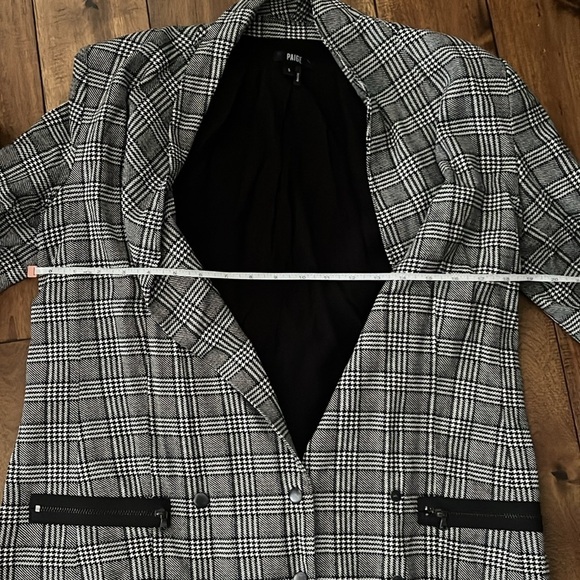 PAIGE Karissa Houndstooth Check Blazer Black/White Size Small - Picture 12 of 14